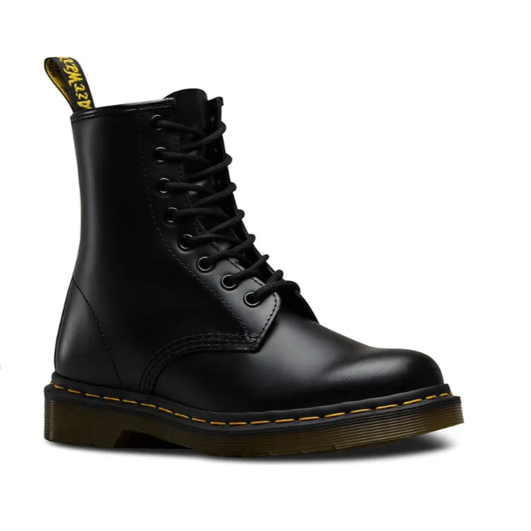 Comfortable toe box Shockproof 1460 Smooth Black Leather