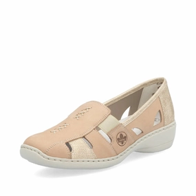 41385-60 Beige Slip On Jogger Style Comfortable ankle support