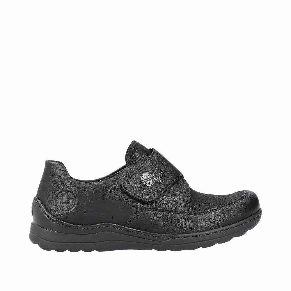 Comfortable Footwear Stitch Free 48954-00 Velcro Black