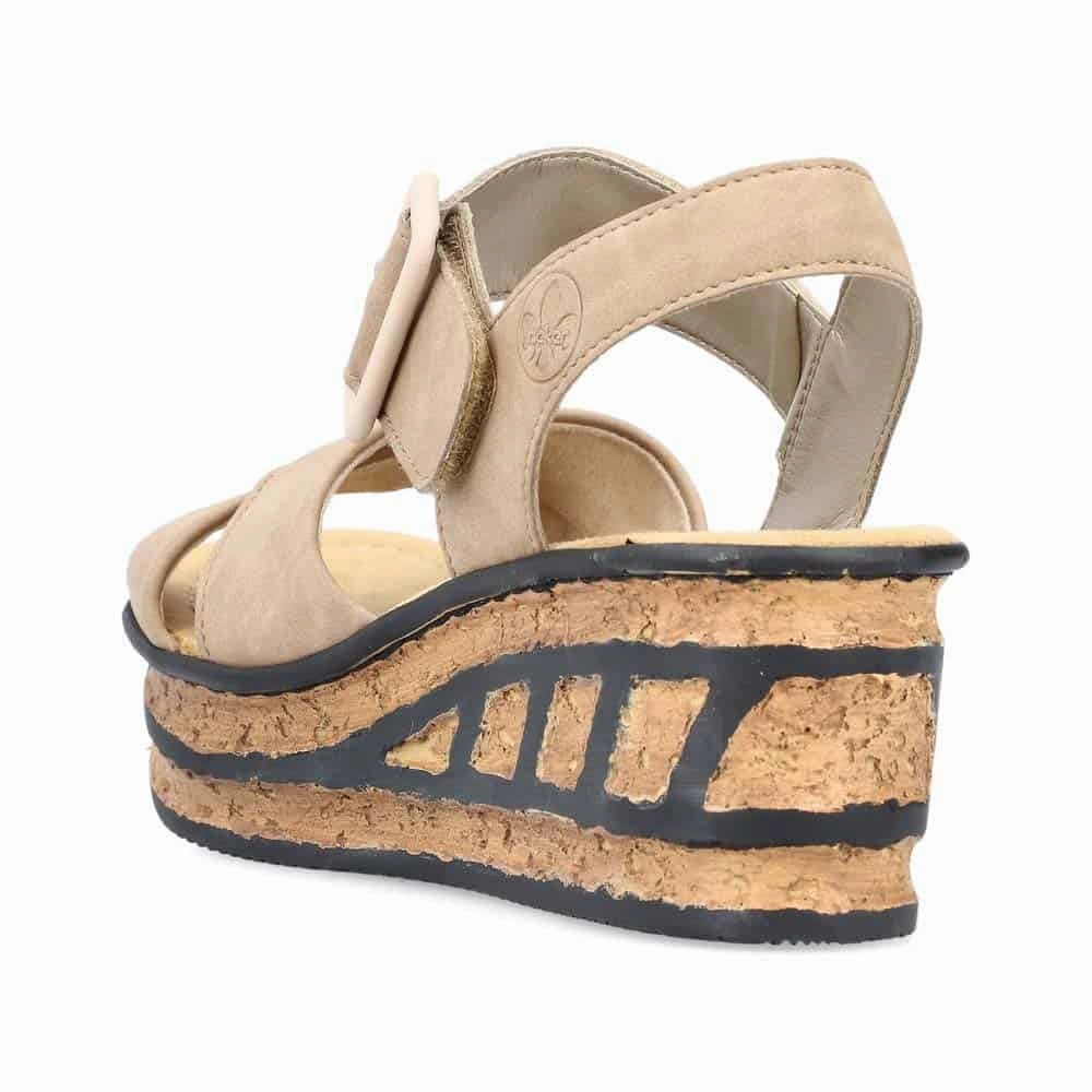 68163-62 Beige Cork Wedge Springy sole Outdoor Vibe