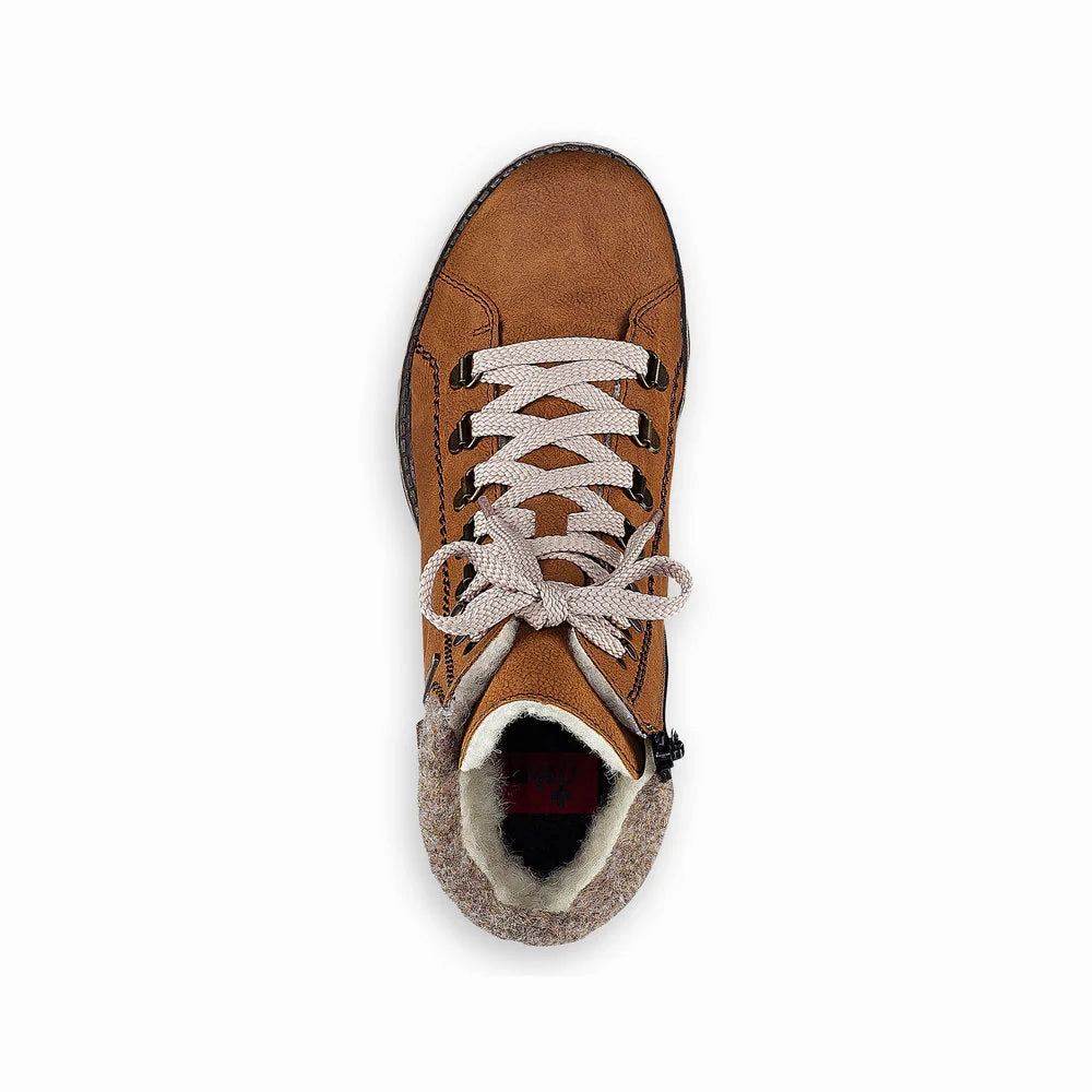 785F8-22 Brown Ankle Lace/Zip RTex Rugged Look