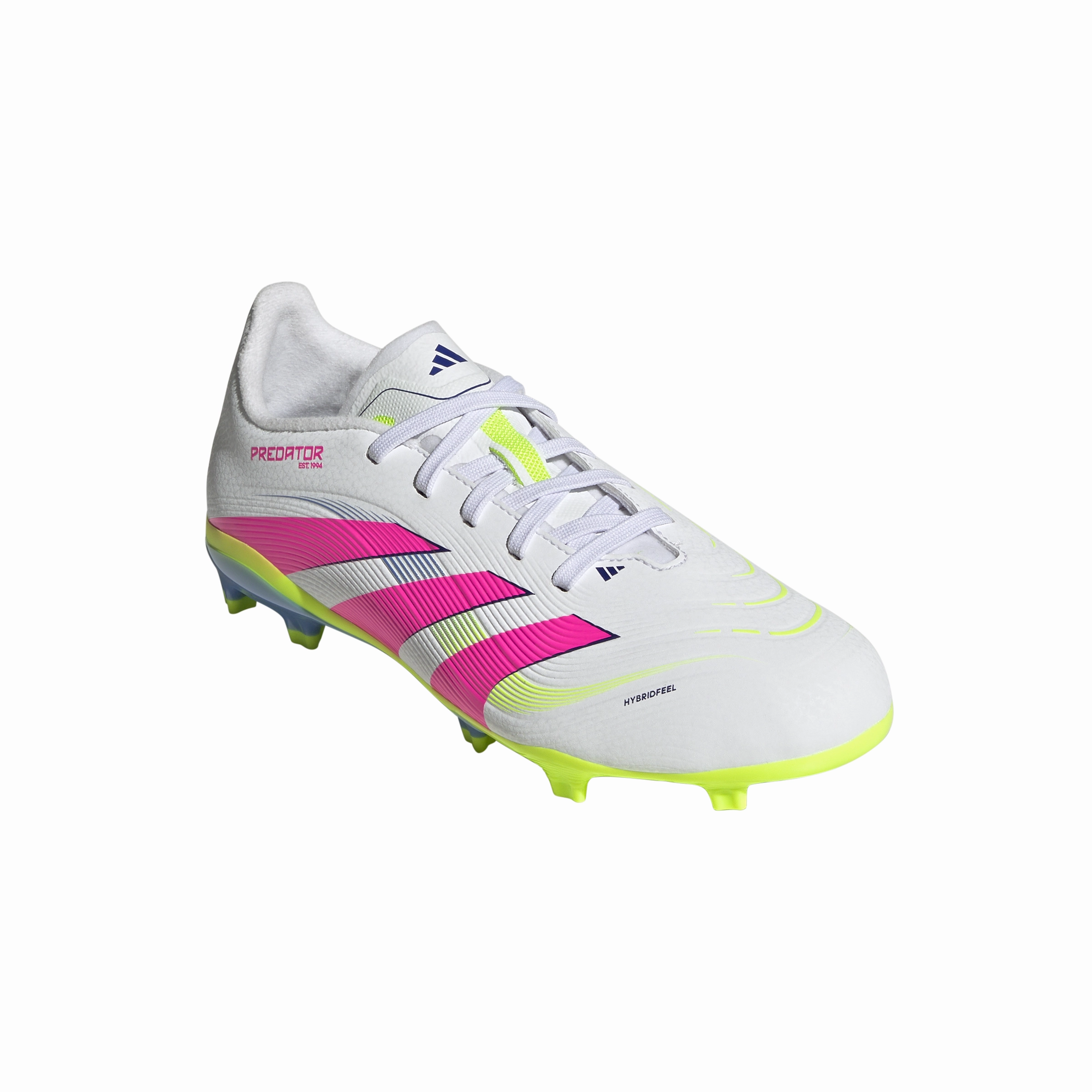 Push Strength Breathable Lining adidas Junior Predator League FG/MG Firm Ground Soccer Cleats - FTWhite/ LucPink/ Luclem