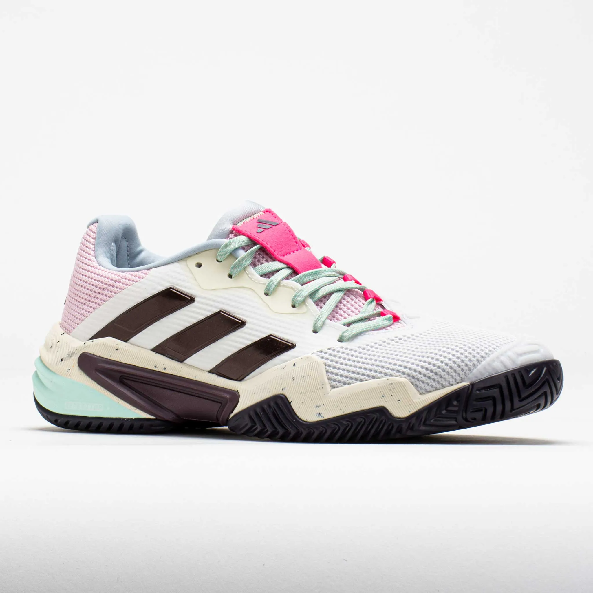 printed - finish - design shoes mesh upper shoes adidas Barricade 13 Men's  Crystal White/Aurora Metallic/Semi-Green