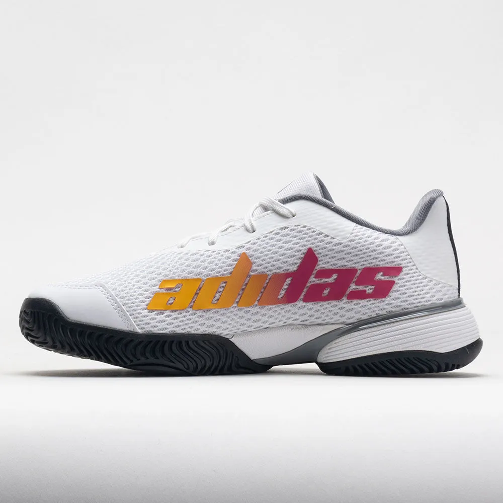 adjustable - strap running wear Comfortable toe box adidas Barricade Junior  White/Solar Gold/Lucid Fuchsia