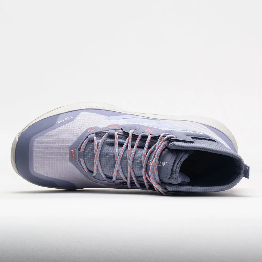 adidas Terrex Hiker Rain.RDY Women's  Silver Dawn/Blue Dawn/Coral running in a suburban area shoes