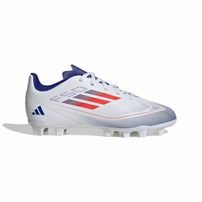 Sharp Play Soft Padding adidas F50 Club Junior FG Firm Ground Soccer Cleats - White/Solar Red/Blu