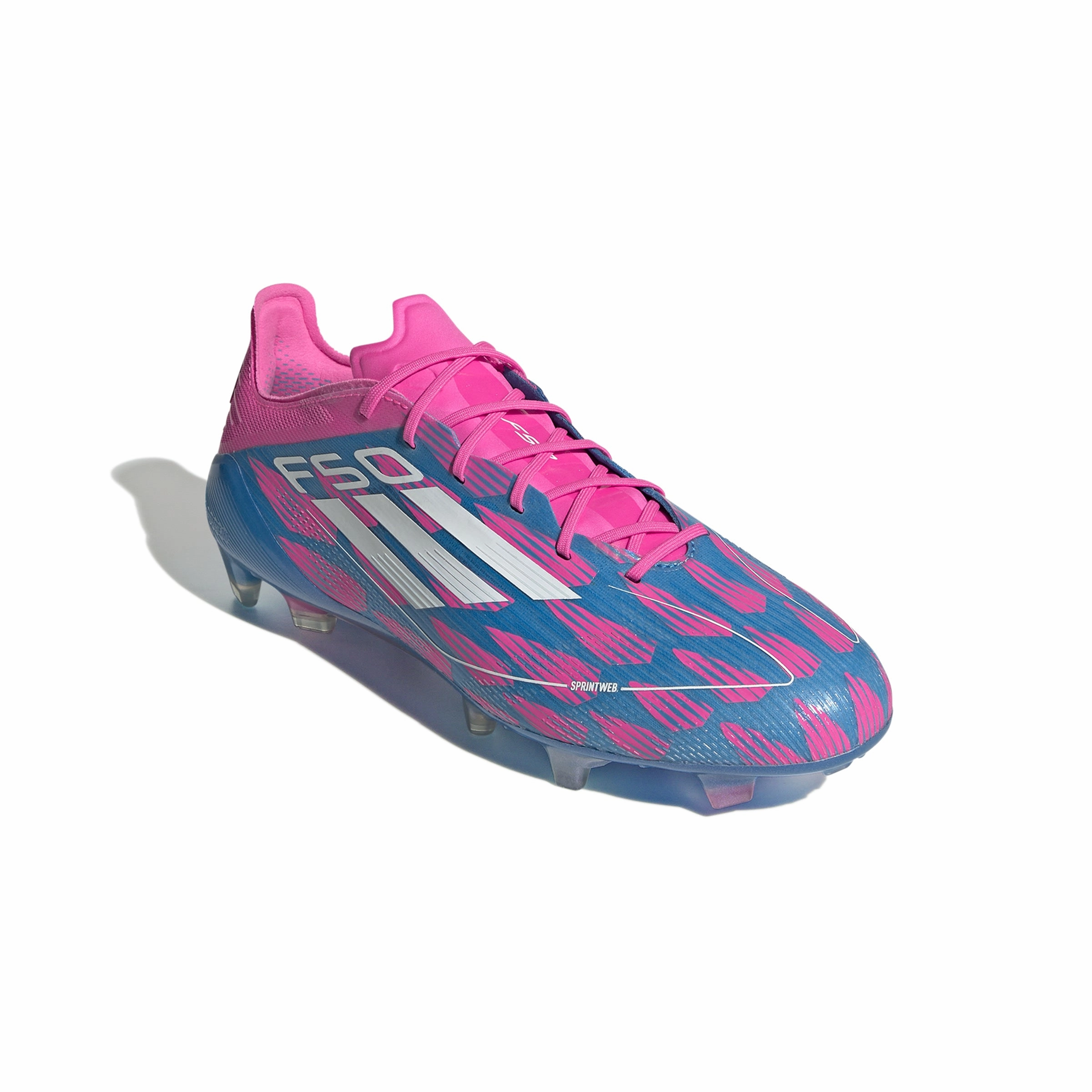 adidas F50 Elite FG Firm Ground - Solar Blue/ FTWhite/ Solar Pink Touch Performance Speed Lace