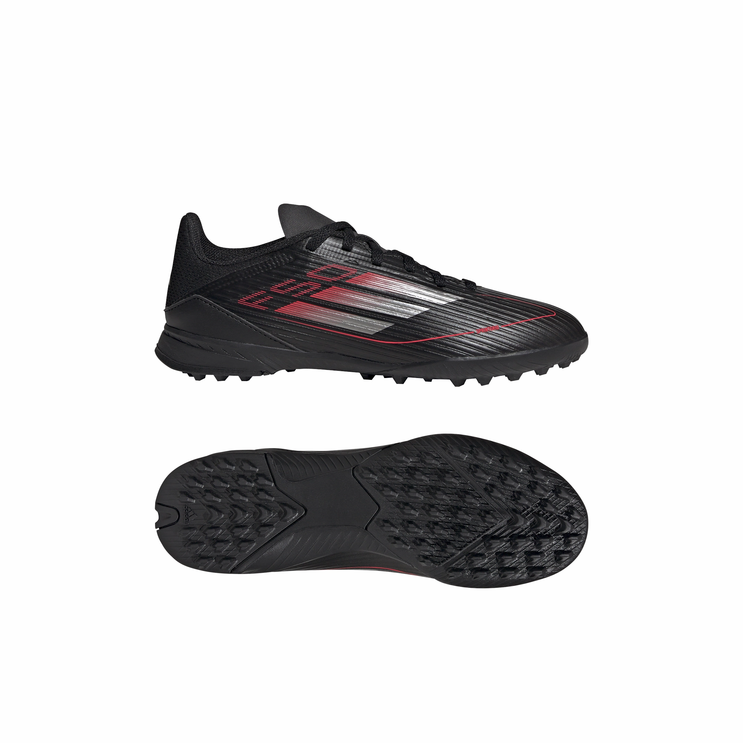 adidas F50 League TF Turf Junior - core black/iron met./lucid red Foot Flow Turf Ready