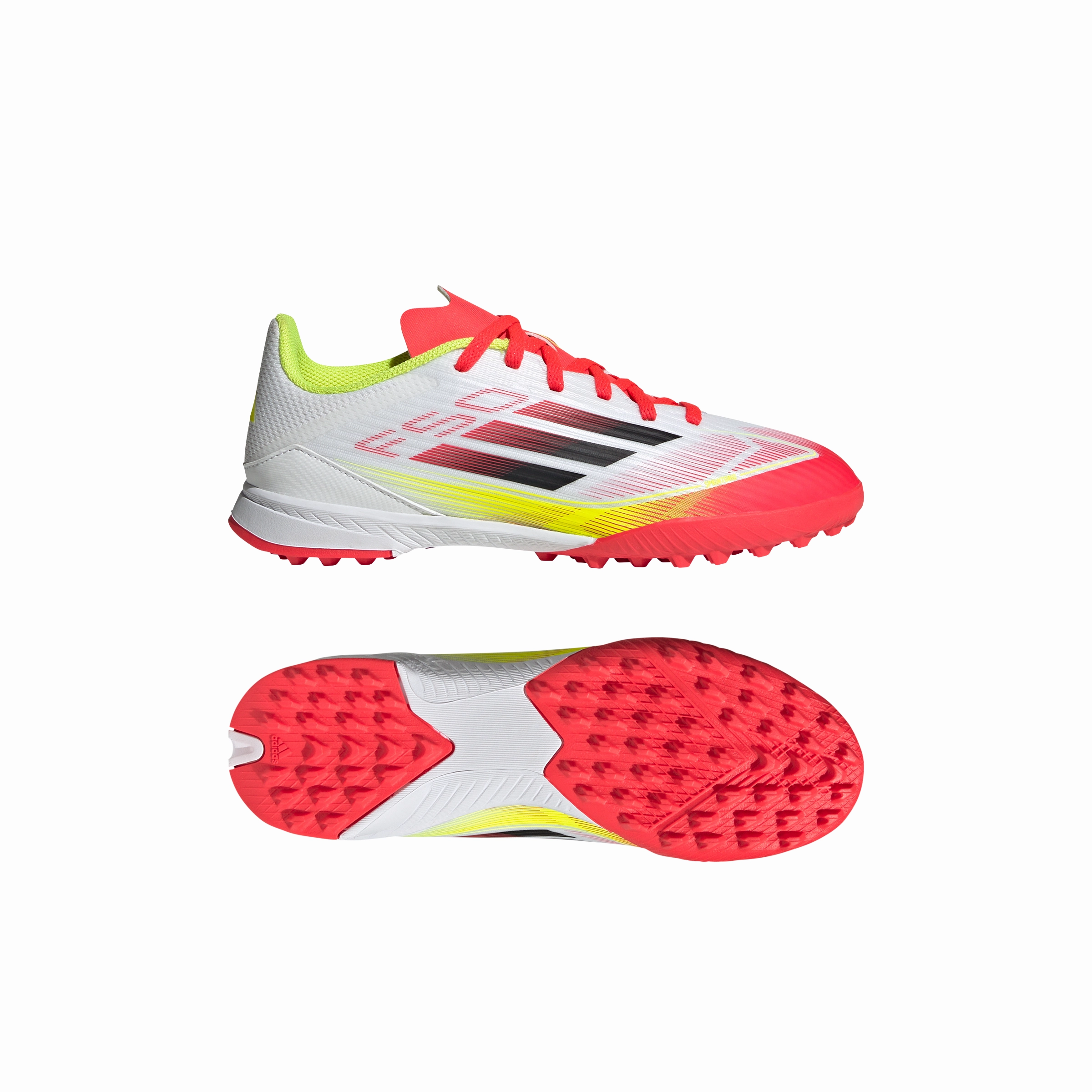 Padded Tongue adidas F50 League TF Turf Junior - ftwr white/core black/solar yellow