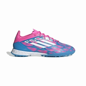 adidas F50 Pro TF Turf Shoes- Solar Blue/ FTWhite/ Solar Pink Quick Lateral