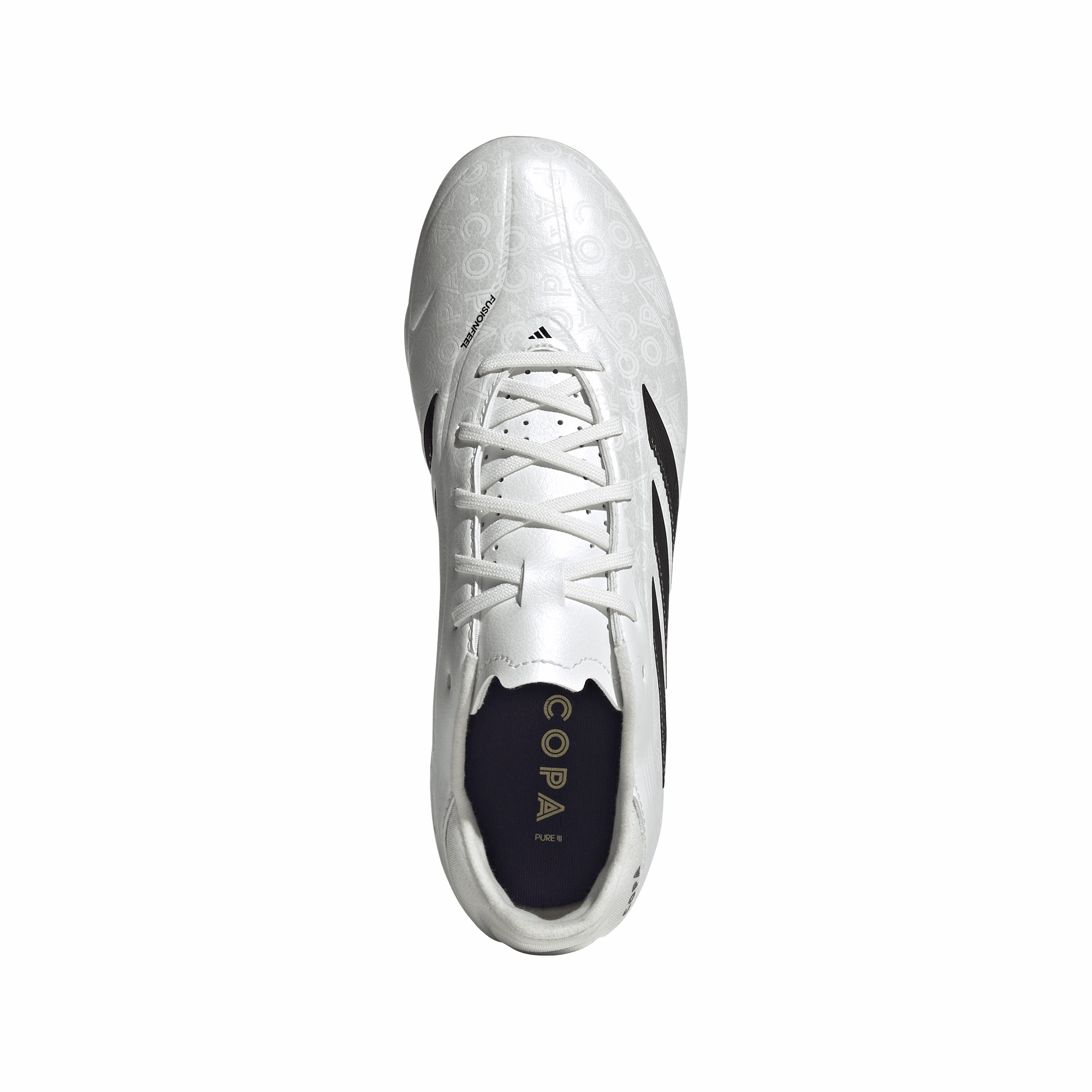 adidas Junior Copa Pure lll League FG Firm Ground Cleats - Ftwr White/Core Black/Gold Met Center Support