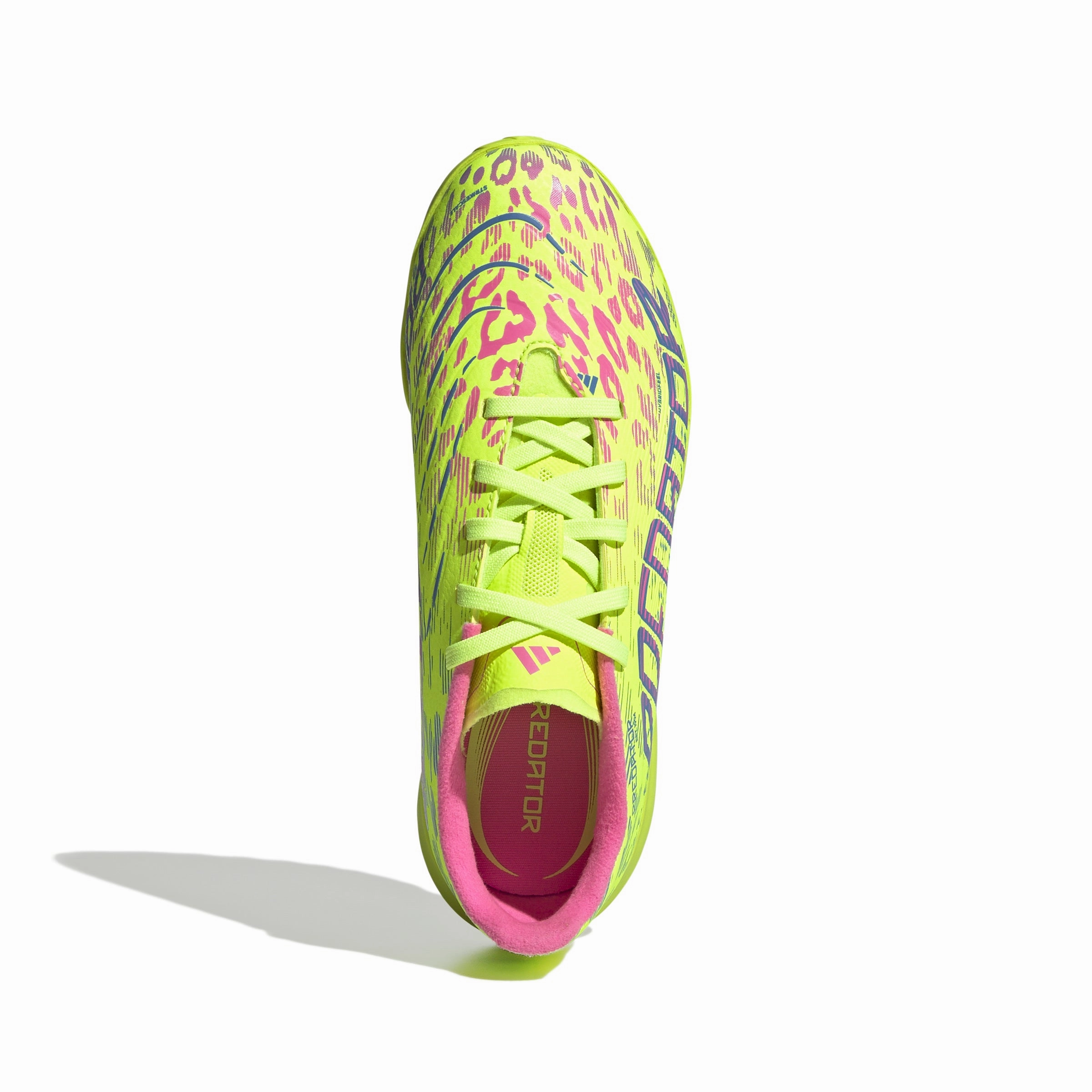 adidas Junior Predator League TF Turf - lucid lemon/blue fusion/lucid pink Power Strike Reinforced Stitching