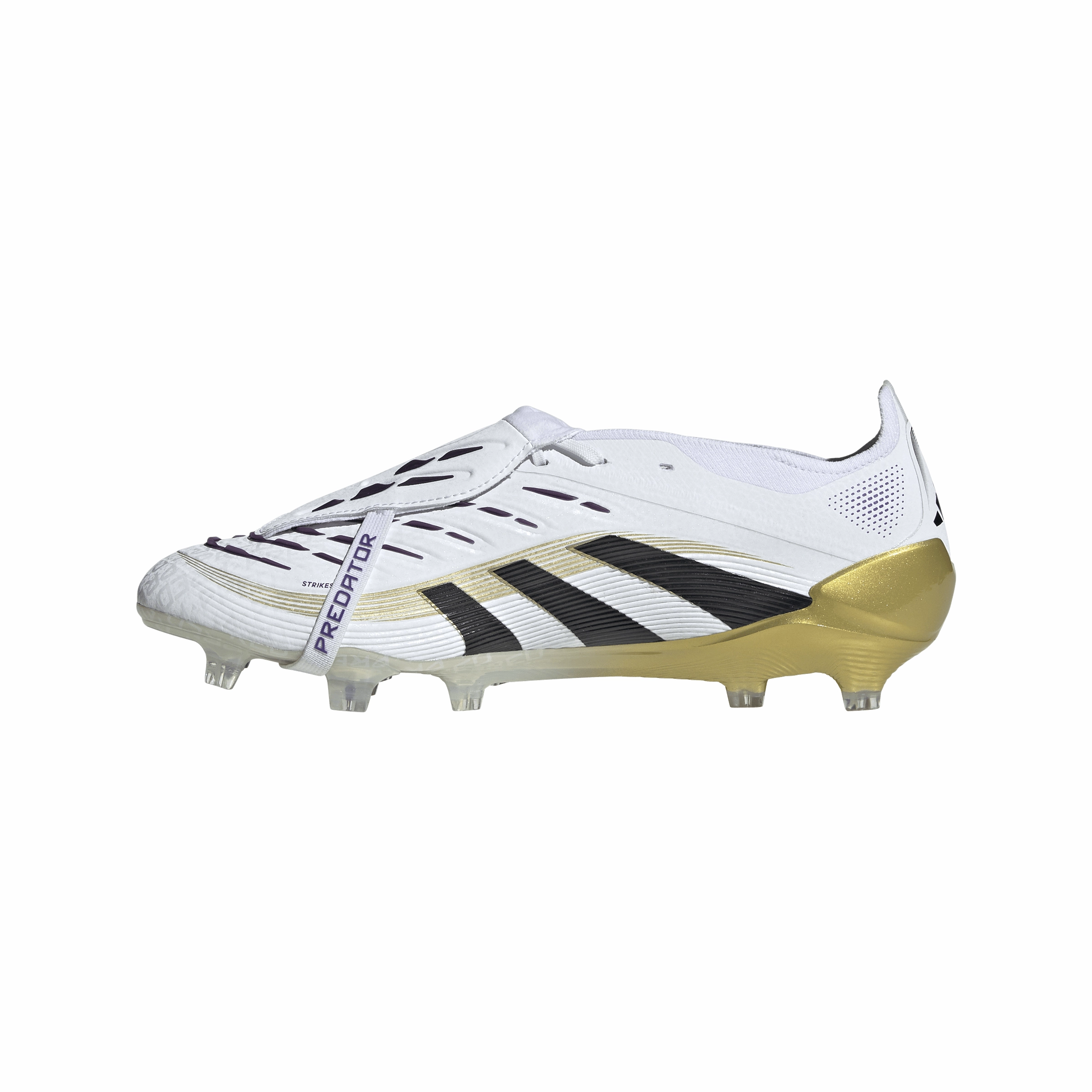 adidas Predator Elite FT FG Firm Ground - Ftwr/Core Black/Gold Met Easy Slide On Stable Sole