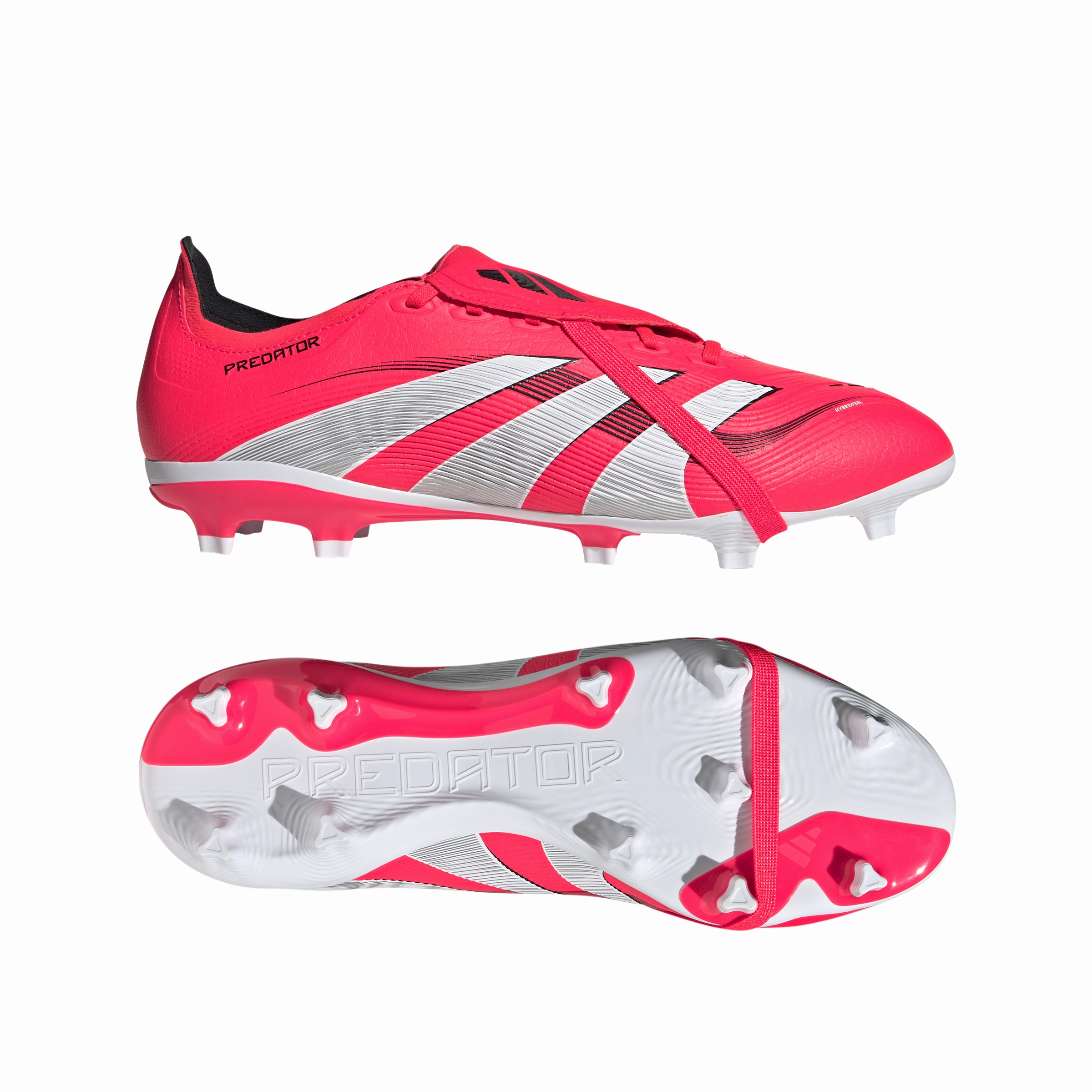 adidas Predator League Fold Tounge FG/MG Soccer Cleat - lucid red/ftwr white/core black Breathable Liner
