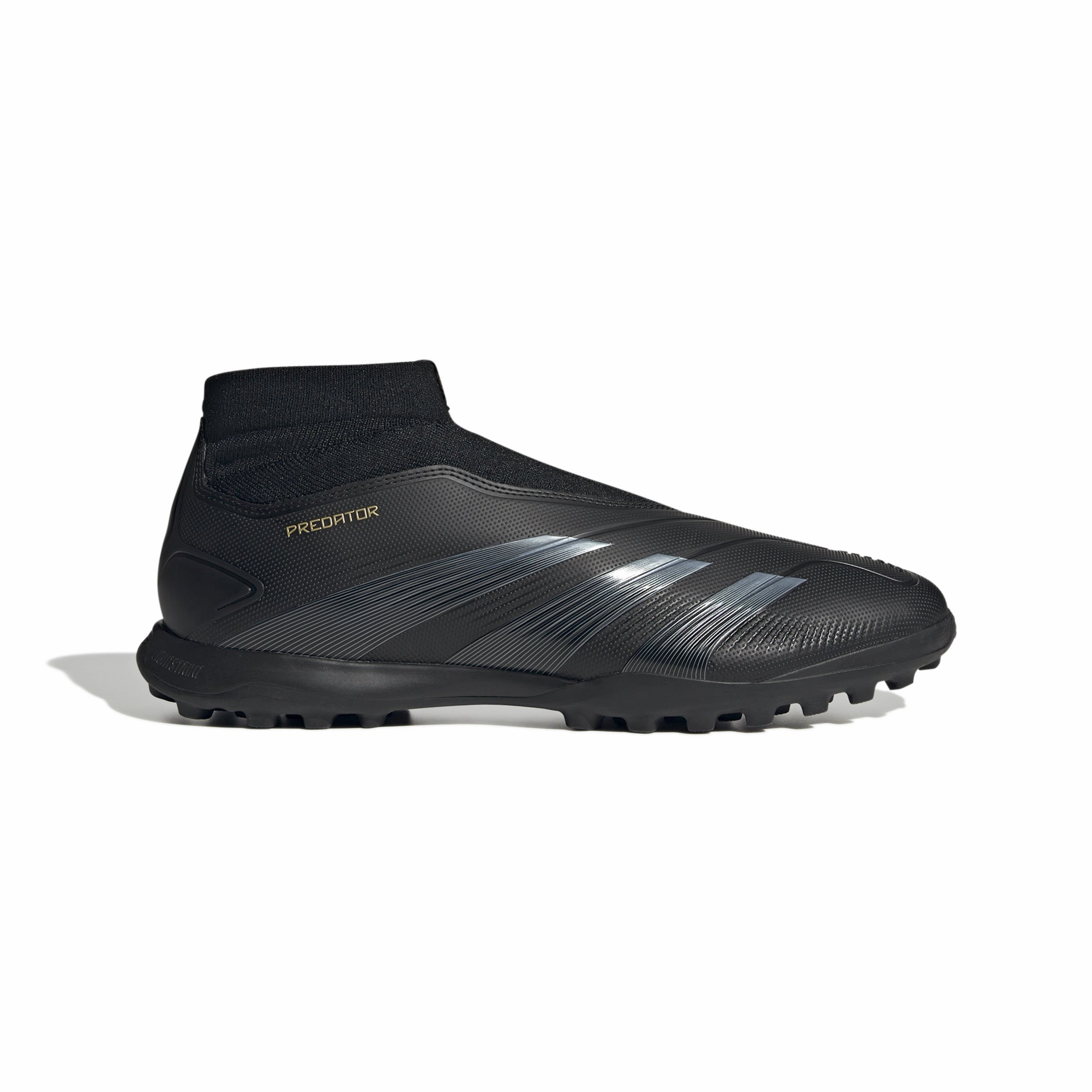 adidas Predator League LL TF Turf Soccer Shoes - CBlack/Carbon/Gold Flexible frame Stability Core