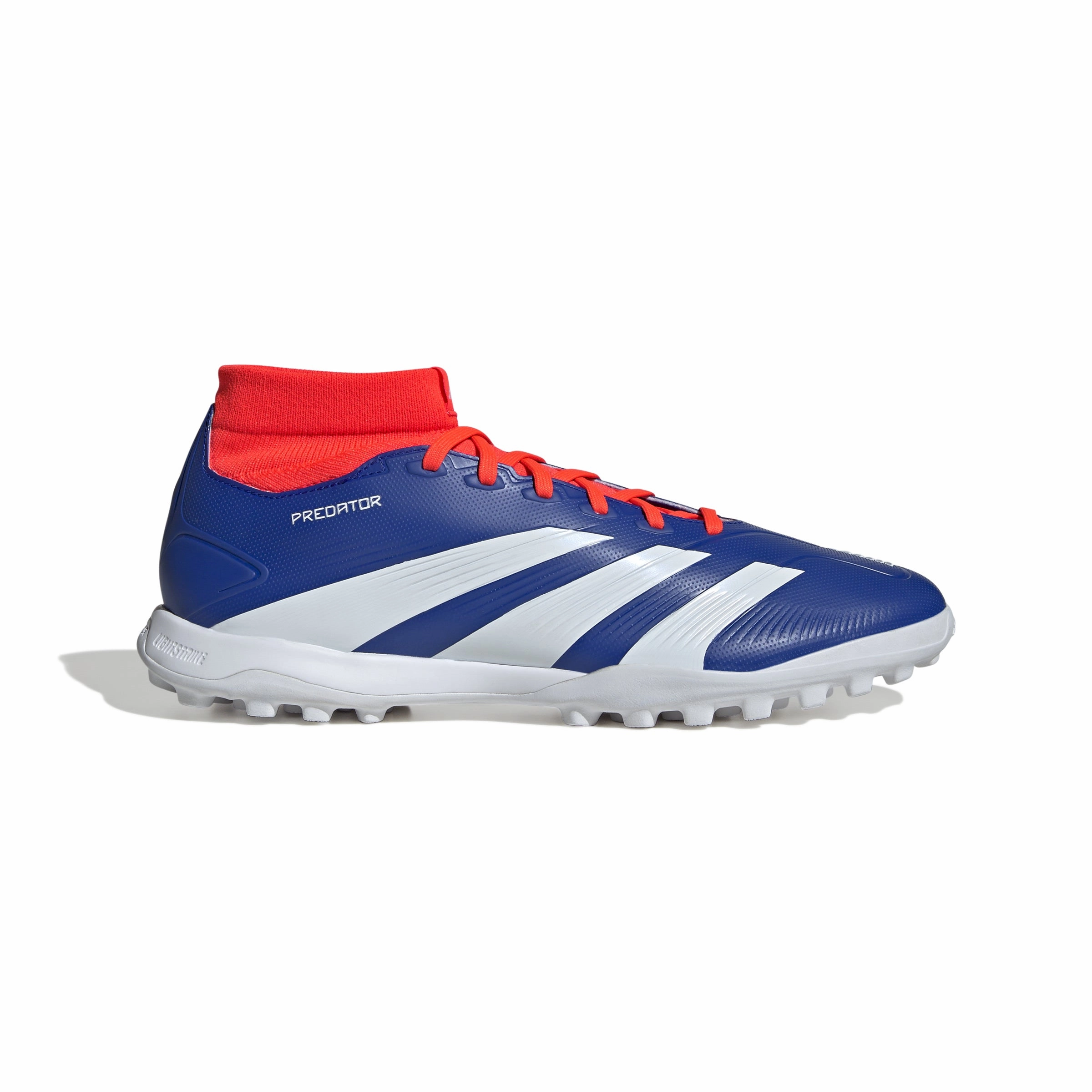 Ground Balance adidas Predator League MID TF Turf Soccer Shoes - LucBlu/ FTWhite/ Solar Red