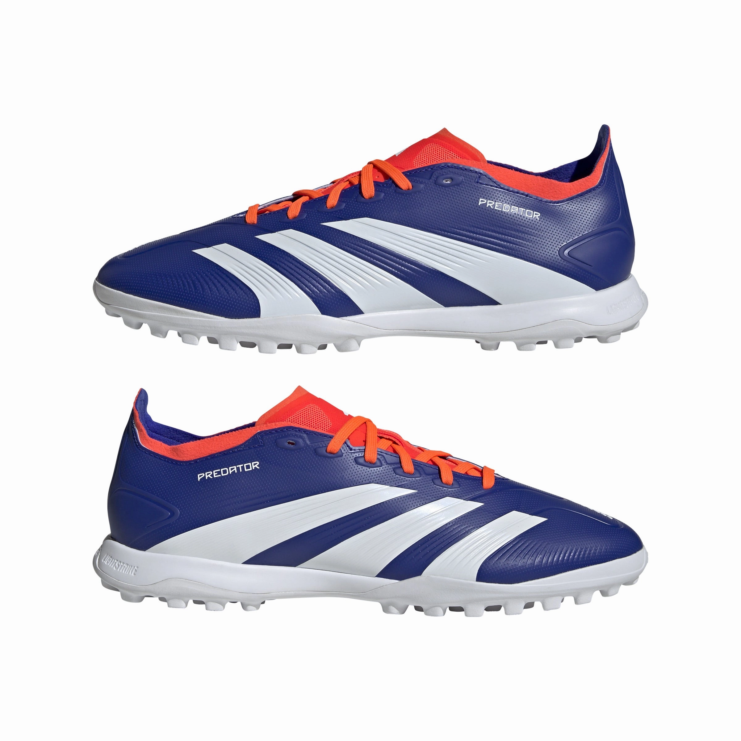 adidas Predator League TF Turf Soccer Shoes - LucBlu/ FTWhite/ Solar Red Durable Studs