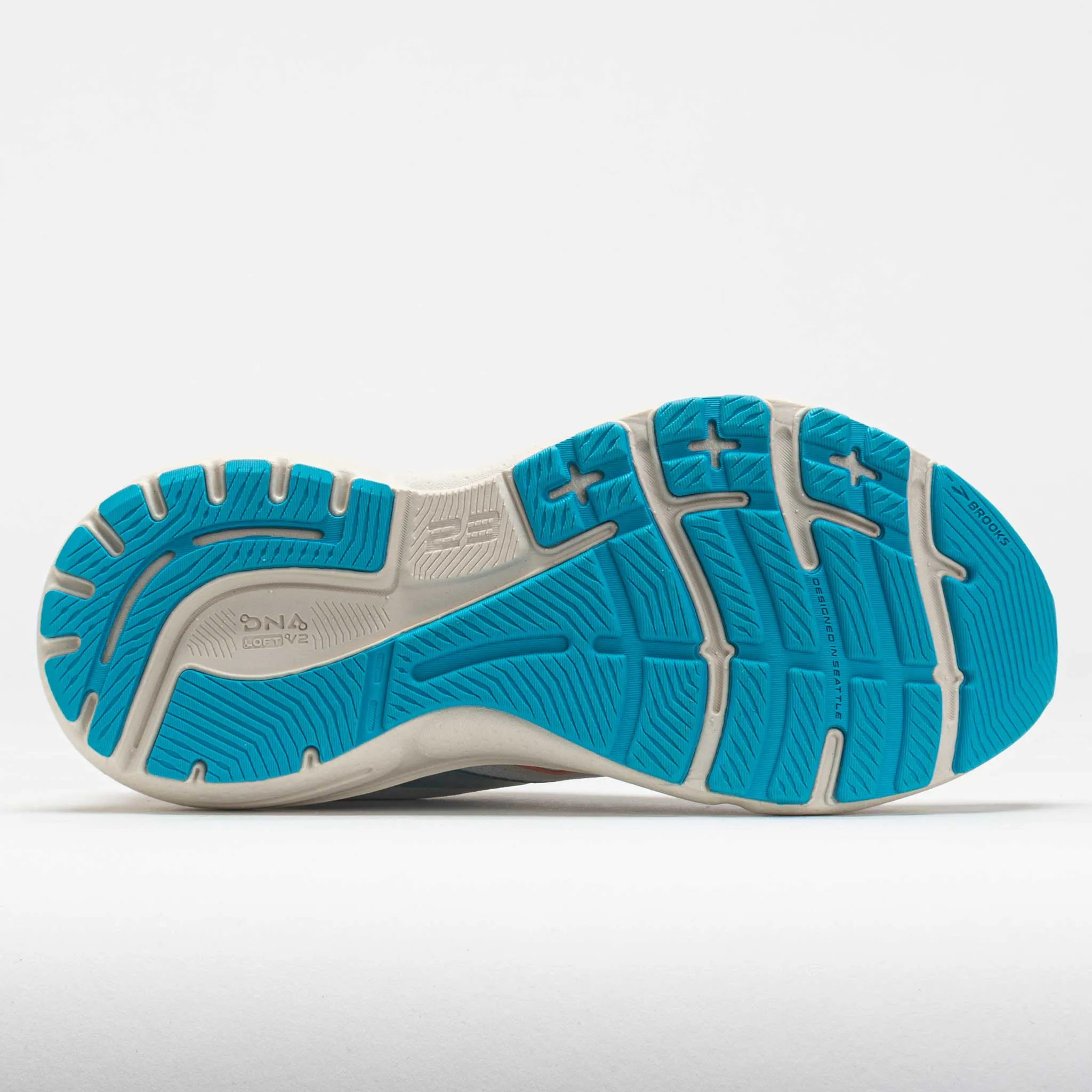 Brooks Adrenaline GTS 23 Women's  Coconut/Papaya/Blue Hard - wearing