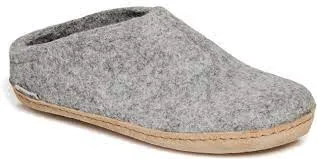Slip On Grey (Leather) Soft Foot Sandals Breathable Ventilation