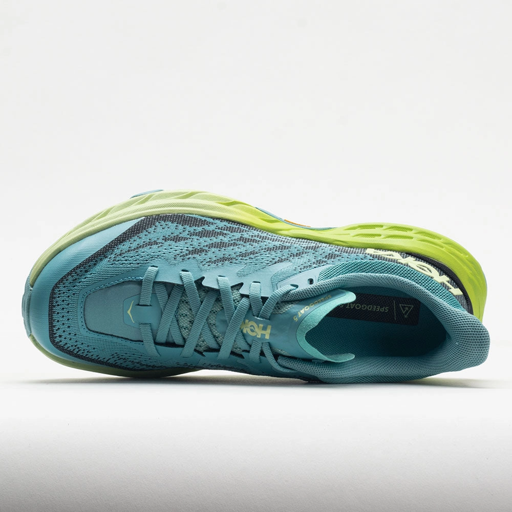 HOKA Speedgoat 5 Women's  Coastal Shade/Green Glow upcycled - material - feature shoes