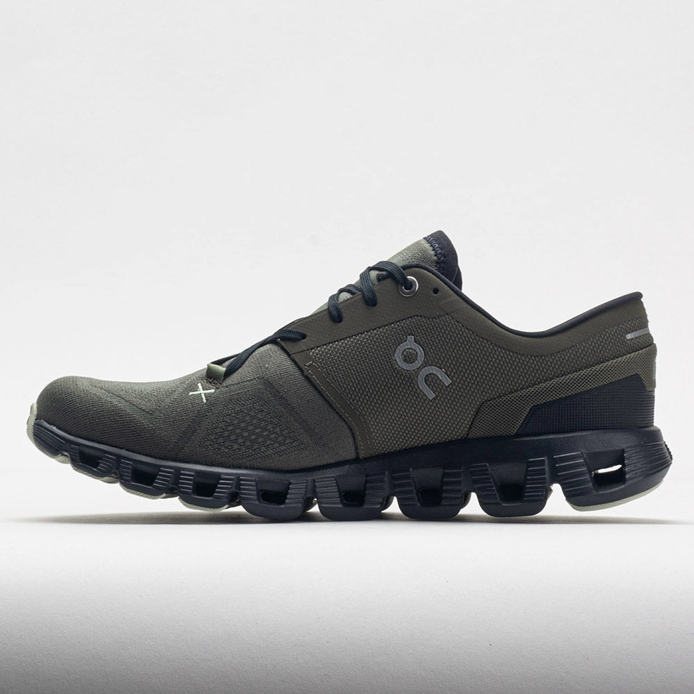 On Cloud X 3 Men's  Olive/Reseda Foot alignment Comfort - optimized