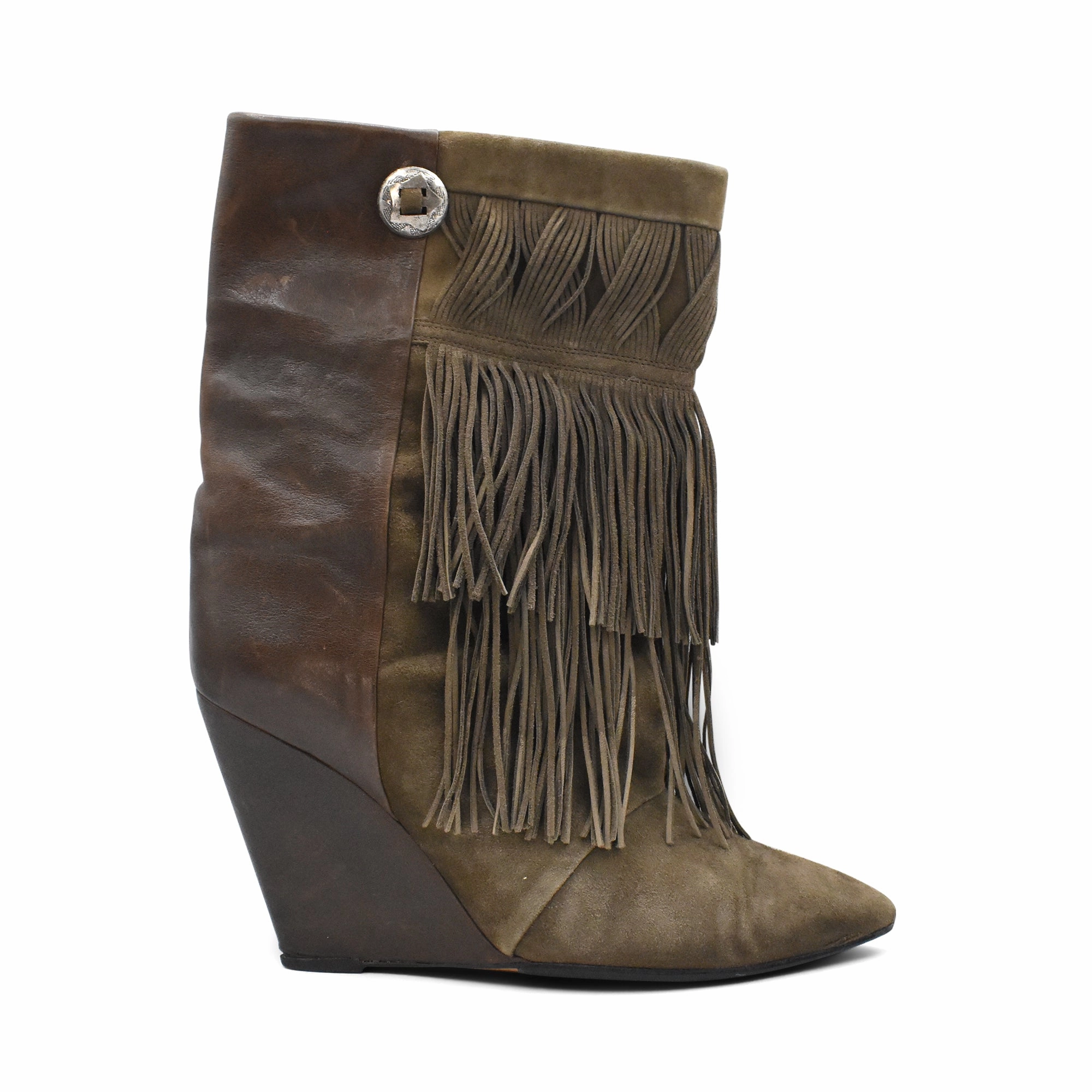 Isabel Marant 'Jacob' Wedge Boots - Women's 41 Deep Grooves Everyday Pair