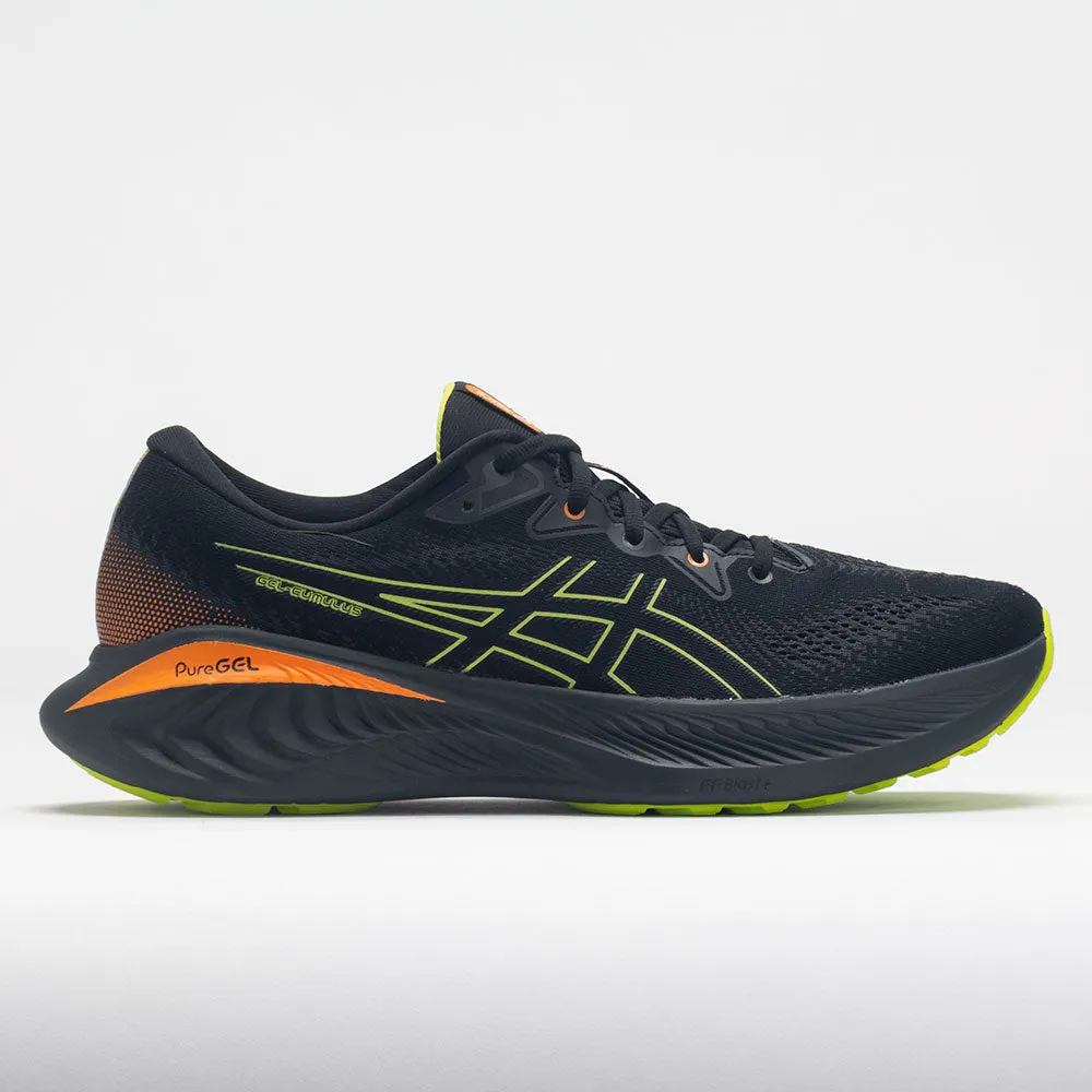 running in a lava field area shoes Shock Absorbing Foam ASICS GEL-Cumulus 25 GTX Men's  Black/Neon Lime