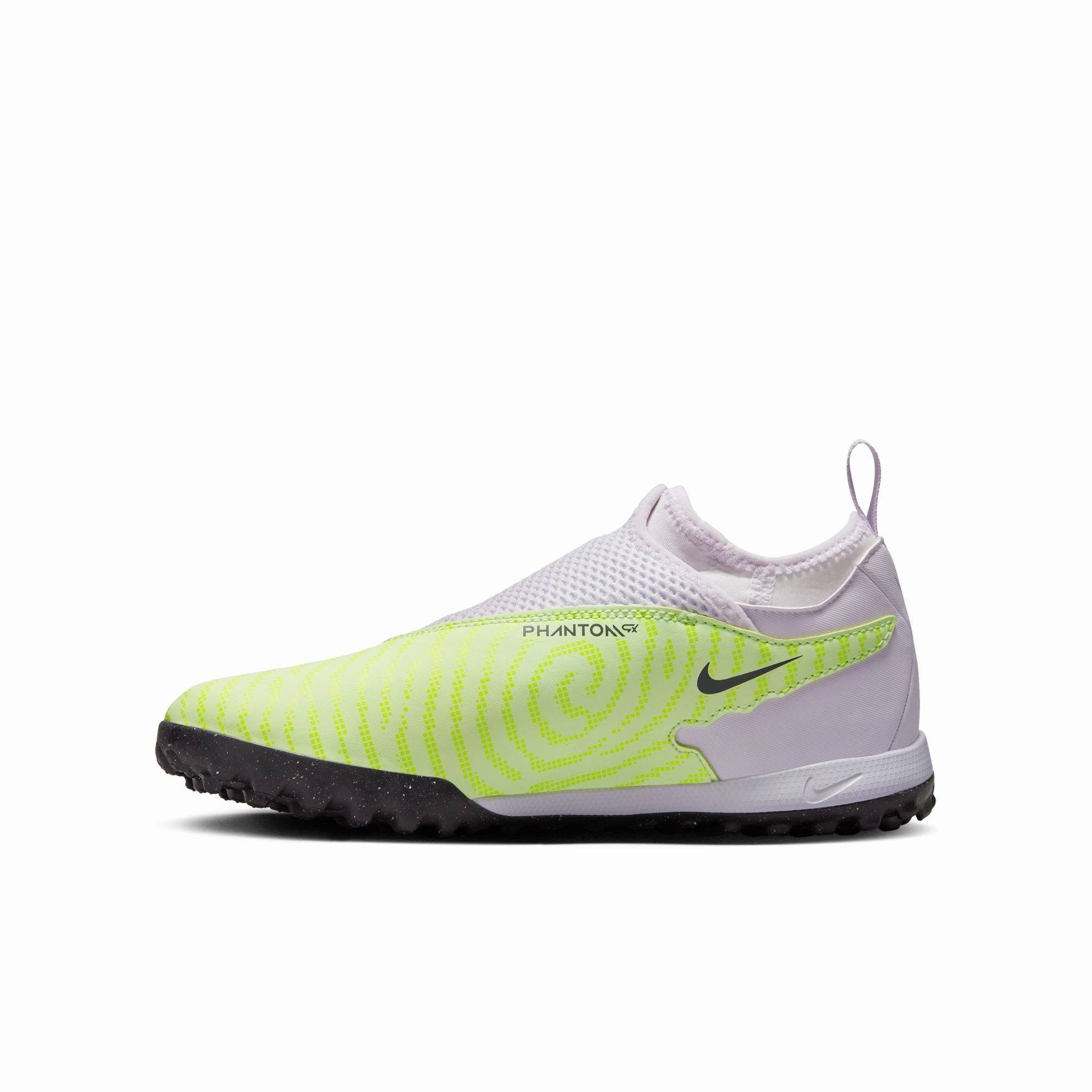 Nike Junior Phantom GX Academy DF TF Turf Shoes-Barely Volt/ Gridiron Play Ready Arch Design