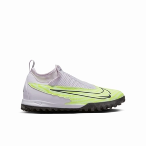 Nike Junior Phantom GX Academy DF TF Turf Shoes-Barely Volt/ Gridiron Cut Inside