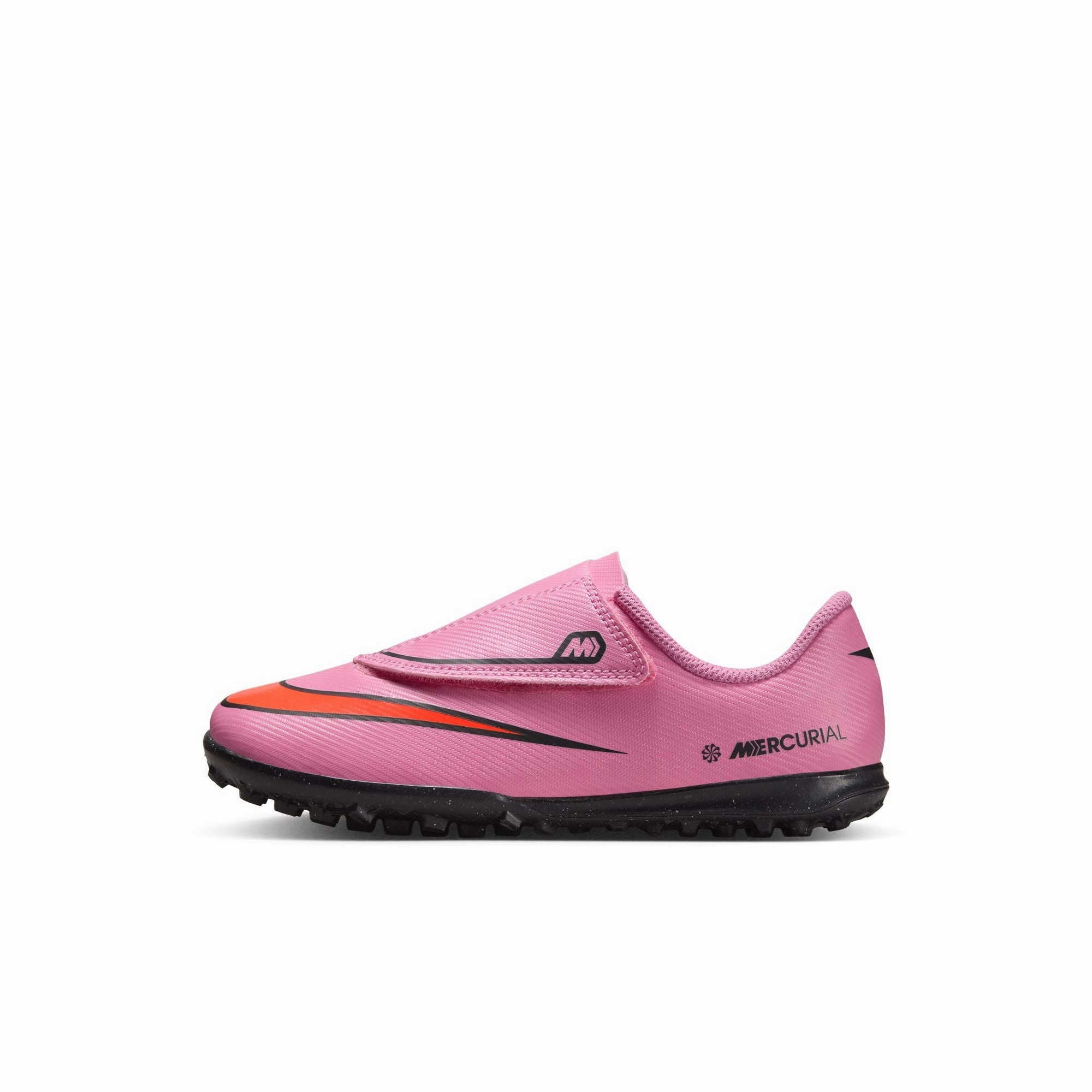 Nike Jr. Mercurial Vapor 16 TF Turf Soccer Shoes - Magic Flamingo/Black-Total Crimson Walking