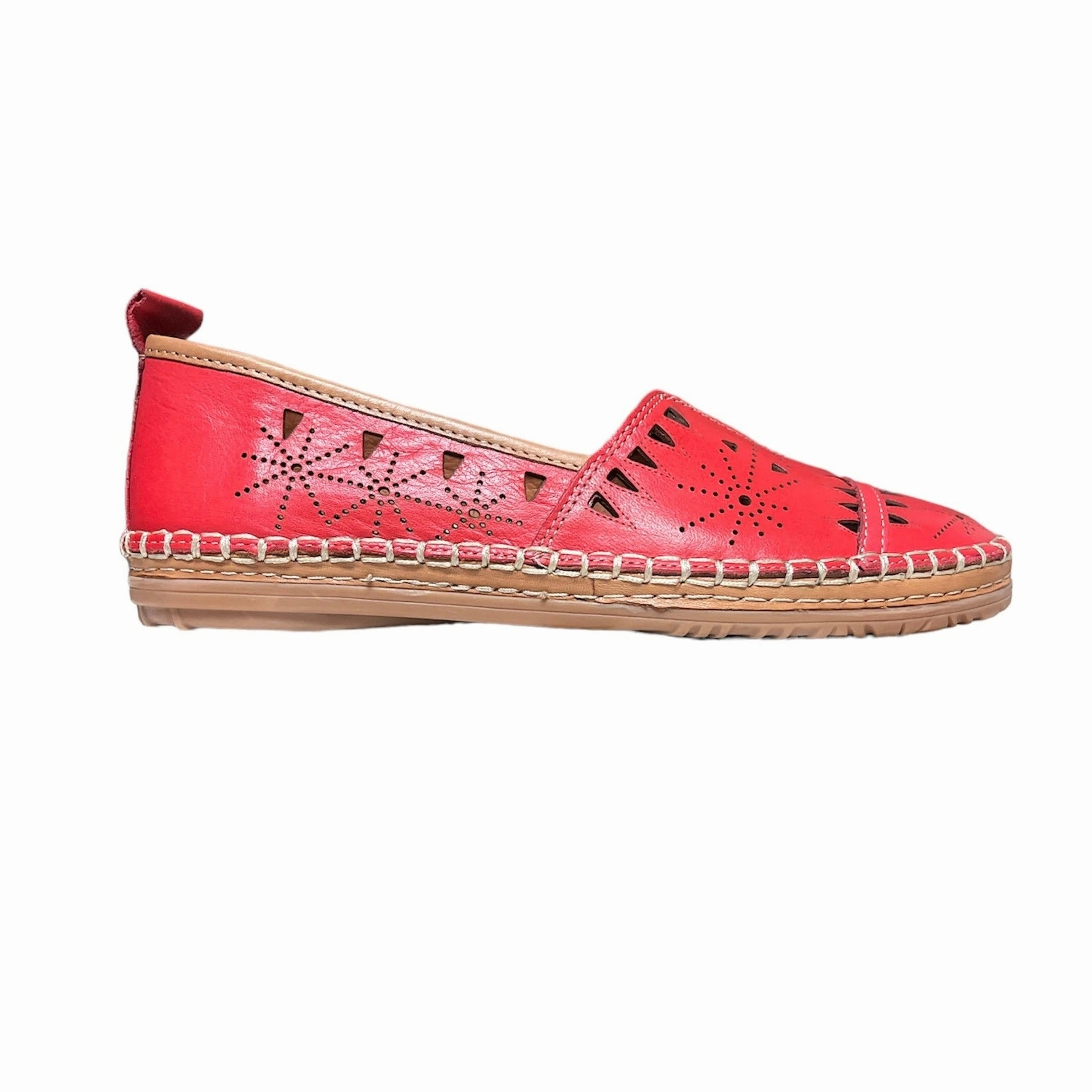 Emily-01 Red Leather Weekend Style