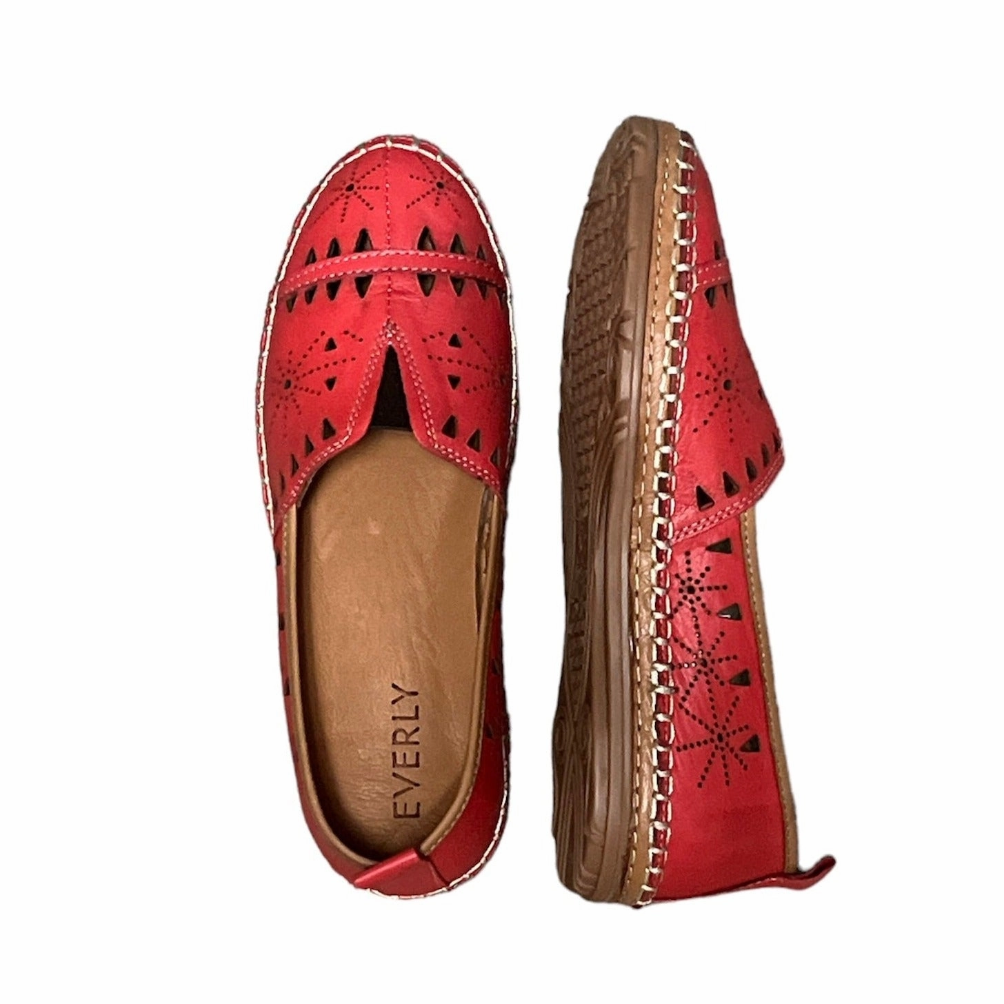 Emily-01 Red Leather Foot Motion Sunrise Stroll