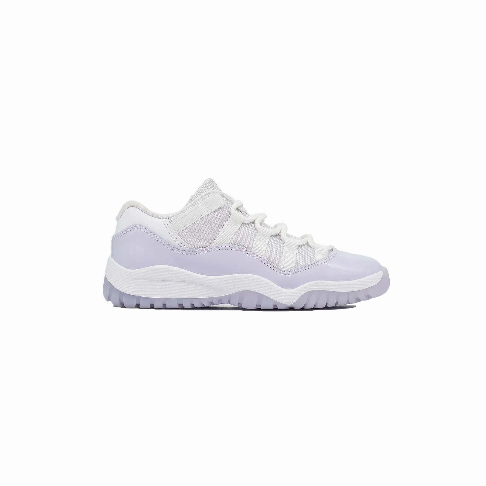 Air Jordan 11 Low (PS), Pure Violet running in a famous bridge area shoes