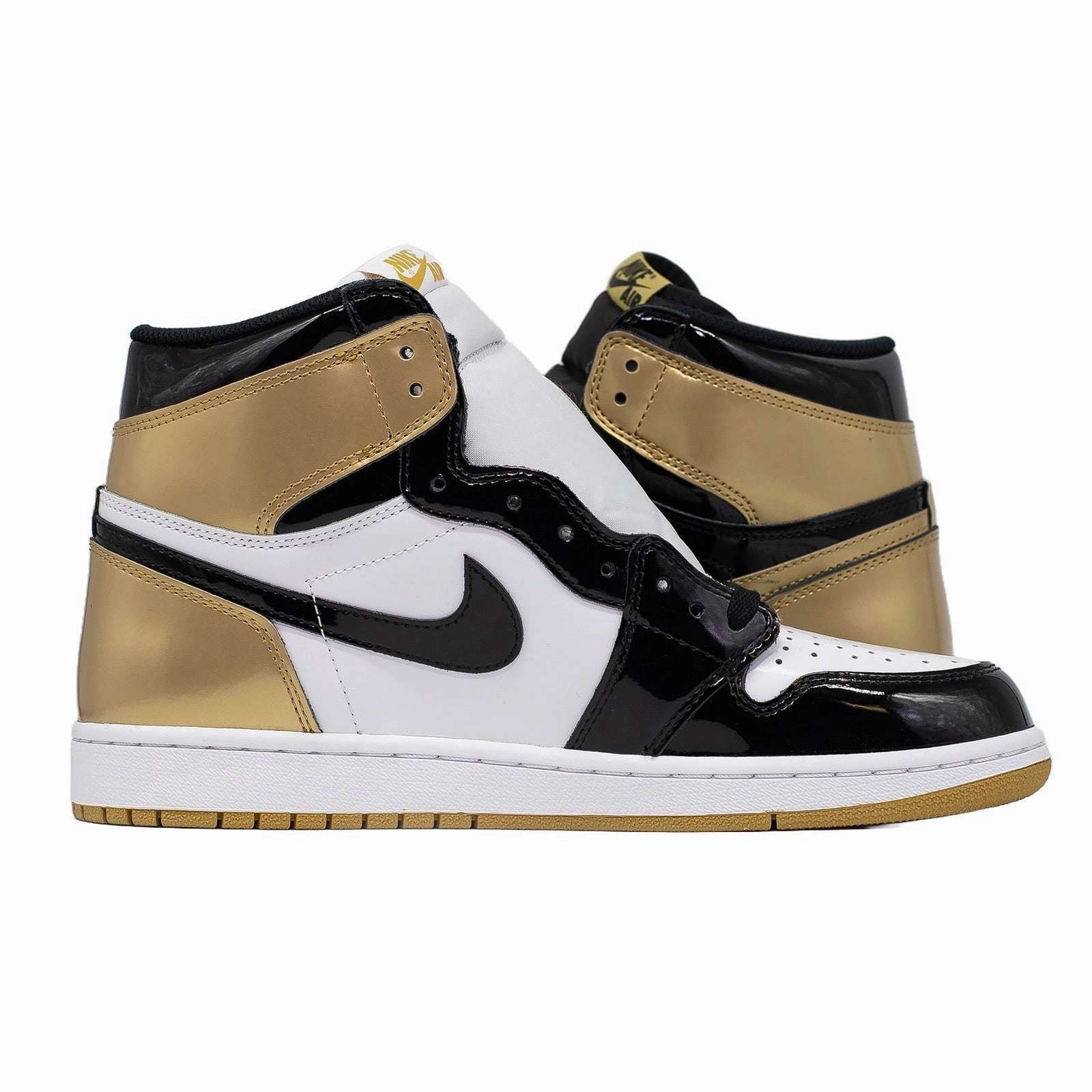 Air Jordan 1 High, NRG Gold Toe microfiber - feature shoes running in a field shoes