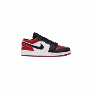 Air Jordan 1 Low (GS), Bred Toe Water Resistant running in a fumarole area shoes