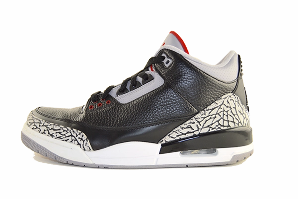 Air Jordan 3 "Black Cement" running in light rain shoes Soft Insole