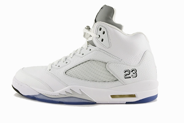 running in the dryness shoes leather running shoes Air Jordan 5 "White Metallic"