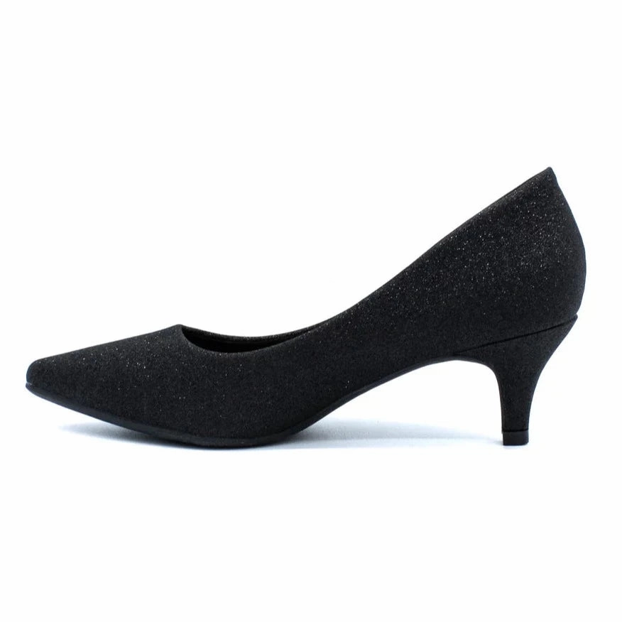 Aliyah Black Glitter Heel Desert Step