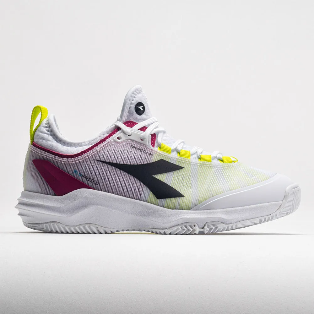 running in a stadium shoes humid - climate running shoes Diadora Speed Blushield Fly 4  Clay Women's  White/Black/Vivacious