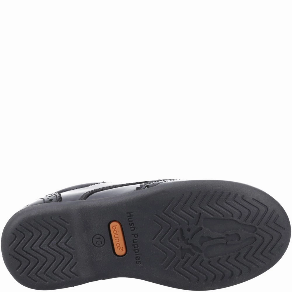 Low Heel Hush Puppies Bridget Patent Junior School Shoes