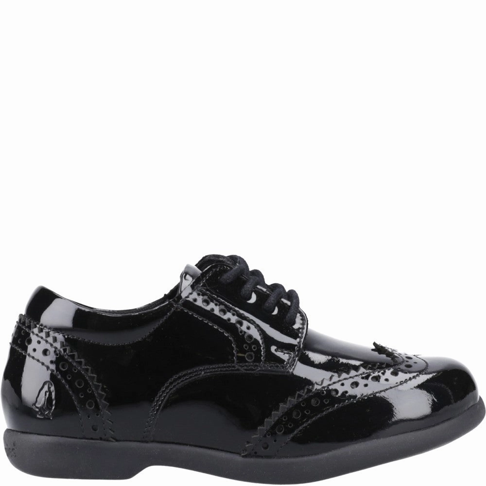 Hush Puppies Bridget Patent Junior School Shoes Flip Hike Wind Path