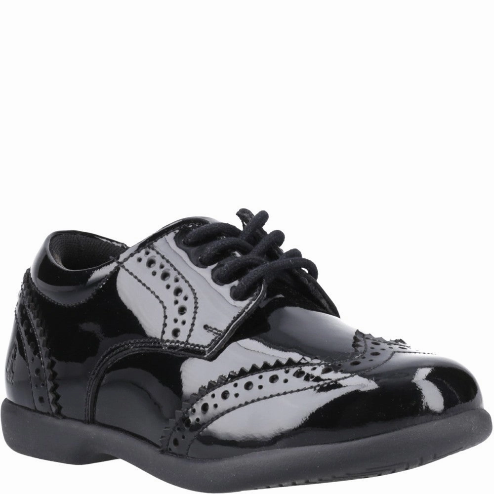 Hush Puppies Bridget Patent Junior School Shoes On Road
