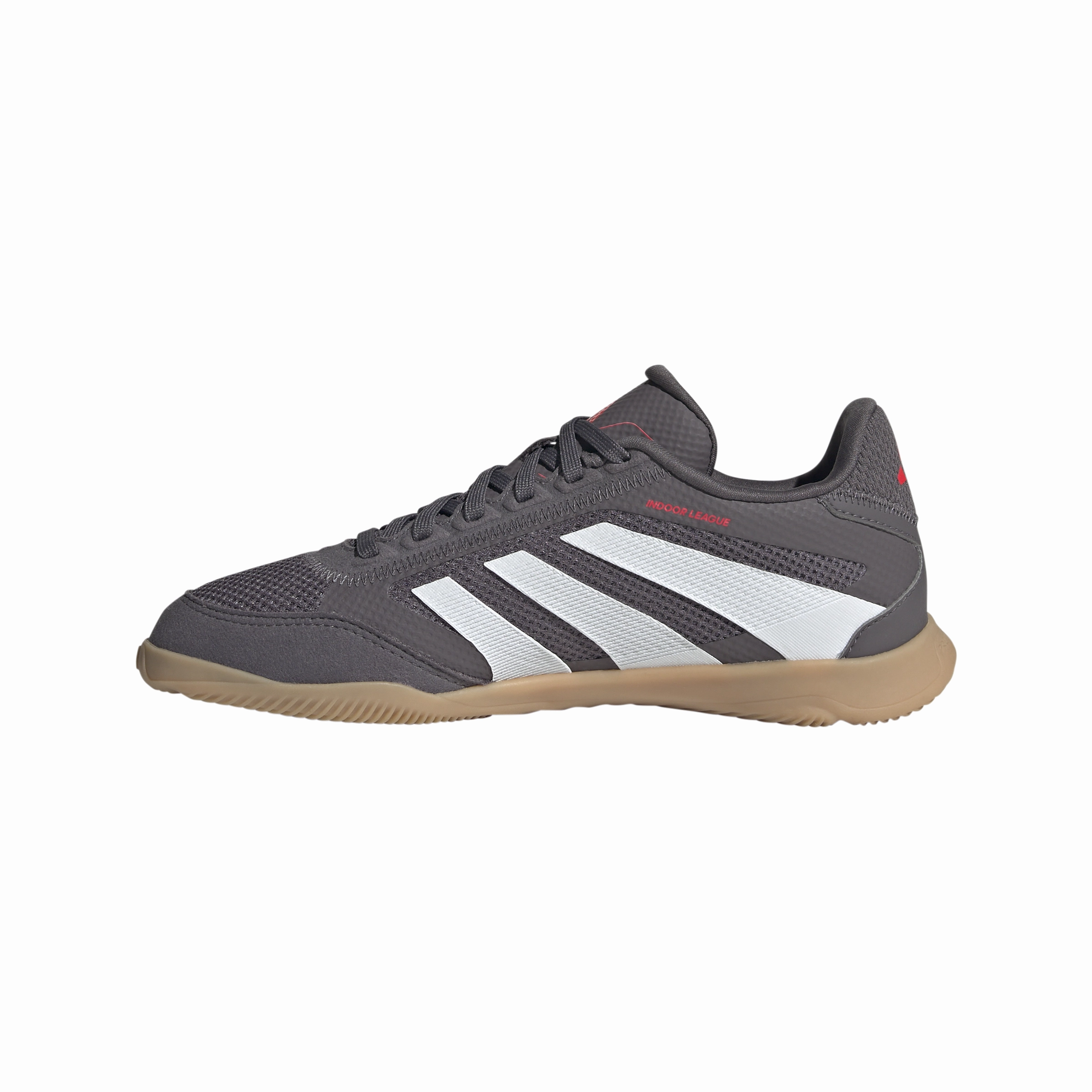 adidas Junior Predator League IN Indoor Soccer Shoes - grey strata/ftwr white/lucid red Enhanced Agility