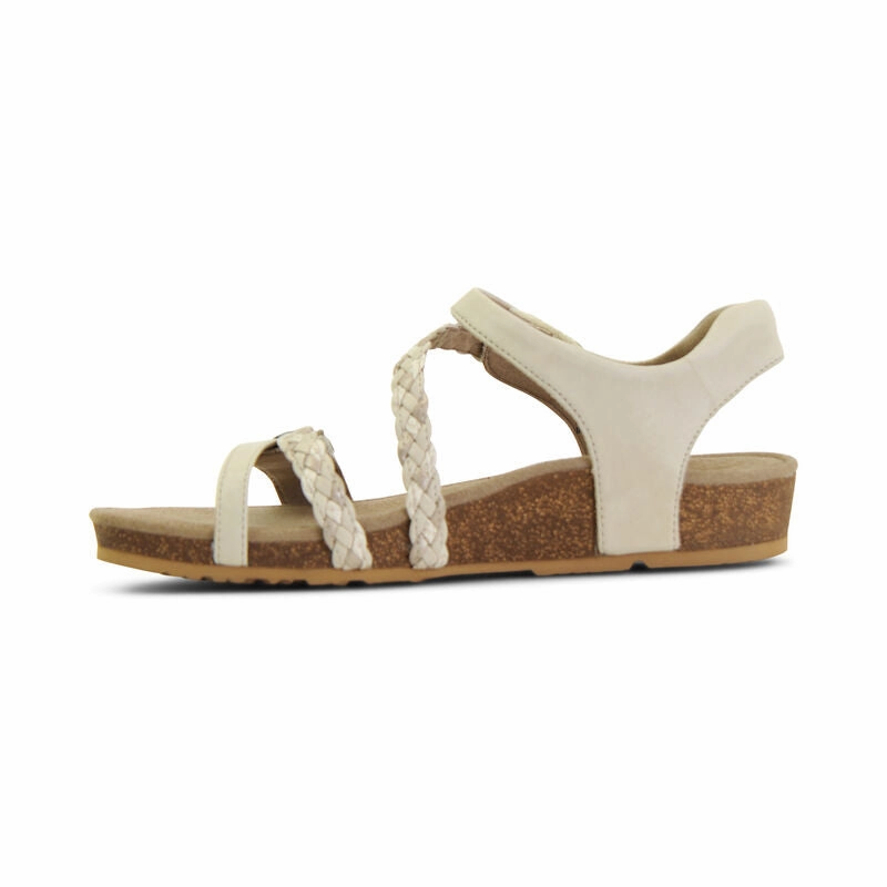 Relaxed Footwear for Summer Lightweight Women's Jillian Braided Quarter Strap Ivory