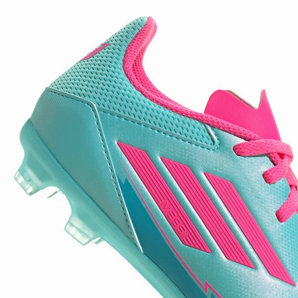Game Passing Kick Strength adidas F50 League MESSI FG/MG Junior - flash aqua/lucid pink/lucid cyan