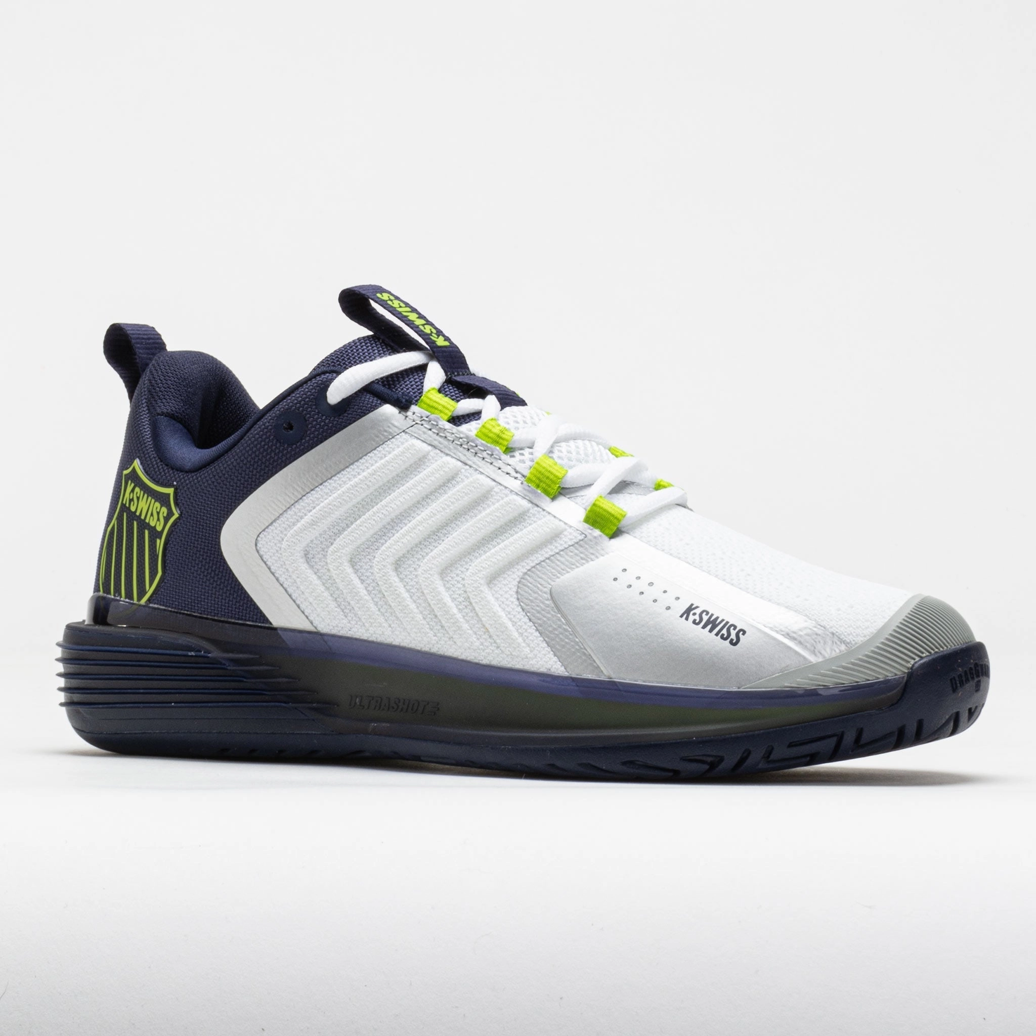 K-Swiss Ultrashot 3 Men's  White/Peacoat/Lime Green sunny - day - runner worry - free