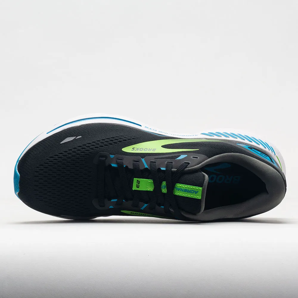Brooks Adrenaline GTS 23 Men's  Black/Hawaiian Ocean/Green orthotic - friendly - design - compatibility shoes Elastic cuffs