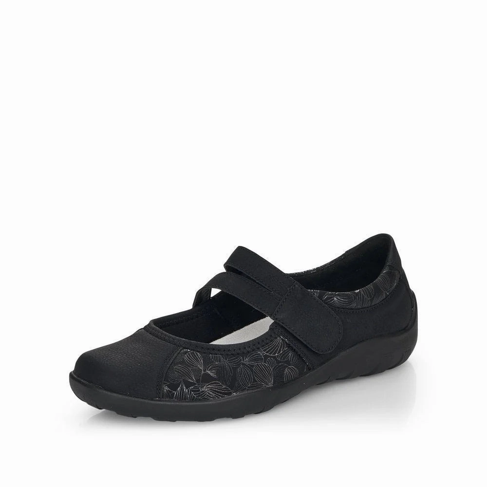 No Bulk R3510-03 Black Velcro Mary Jane