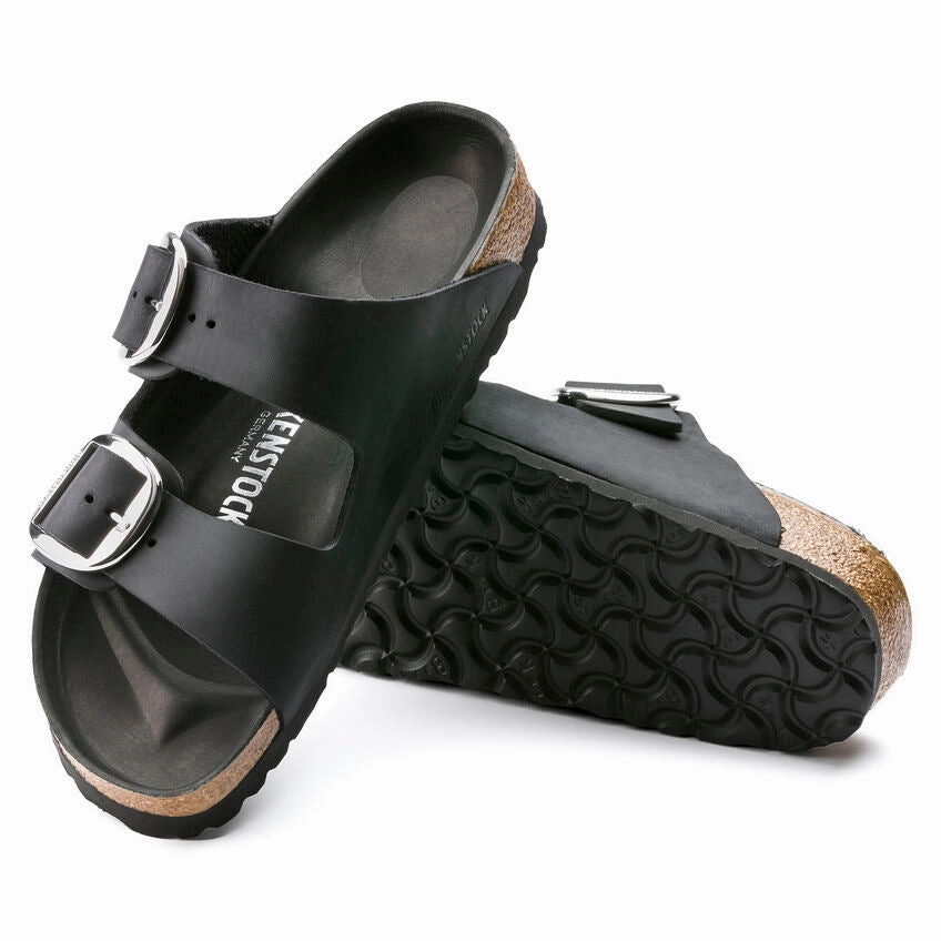 Arizona Black Big Buckle Regular Street Look Breathable Flats