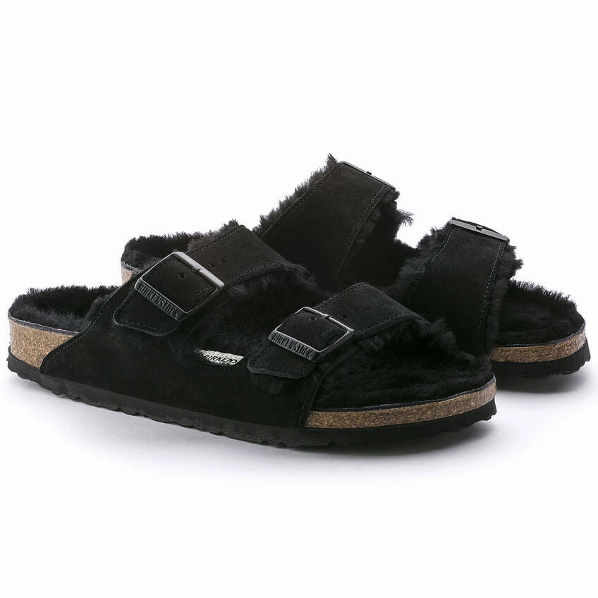 Timeless Comfort Slides Arizona Black Suede/Shearling